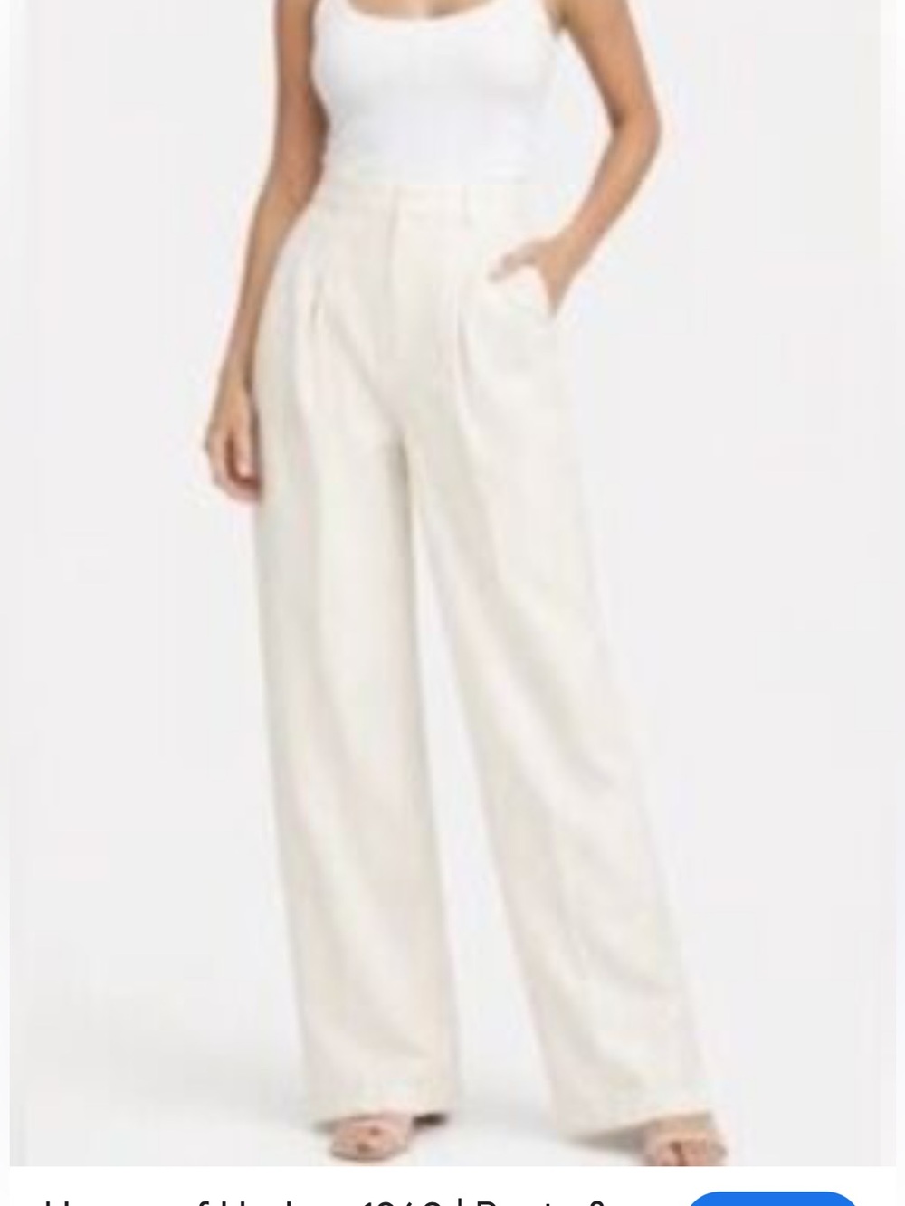 House of Harlow 1960 Cream Wide-Leg Trousers